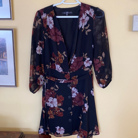 Dynamite Floral Wrap Dress - Picture 1 of 3